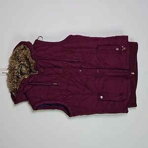 American Eagle medium purple zip up hooded vest jacket